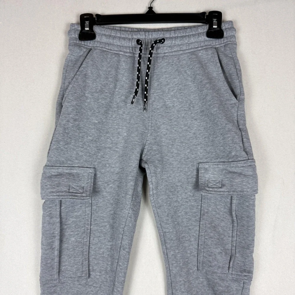 Hype. Pants Teens Small Gray Fleece Cargo Jogger Elastic‎ Waist Pockets